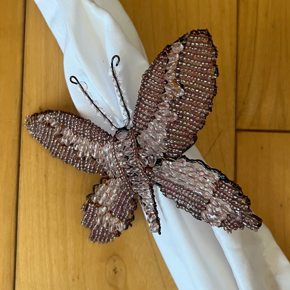Beaded Butterfly Napkin Rings (Set of 5) - Picture 1 of 10